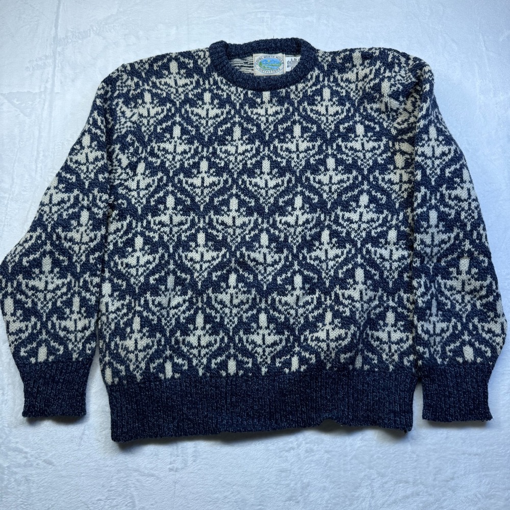 VTG  Royal North Mills Wool Blend Pullover Sweater Sz Medium‎ USA Made Grandpa